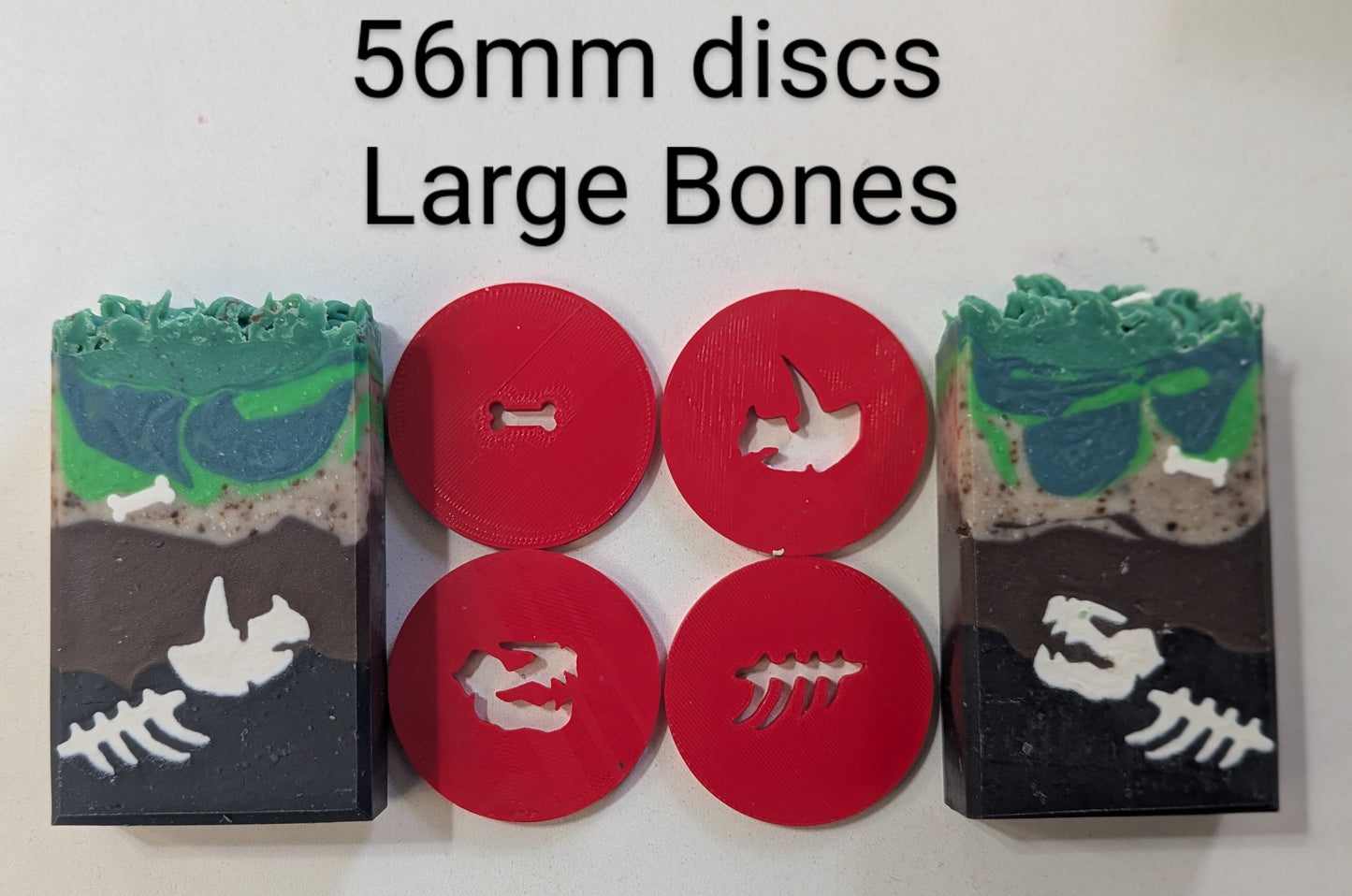Soapmaking Tools: Dinosaur Bone Fossil Disc Set