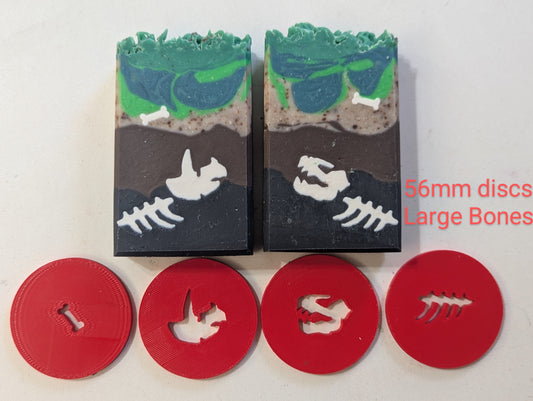 Soapmaking Tools: Dinosaur Bone Fossil Disc Set