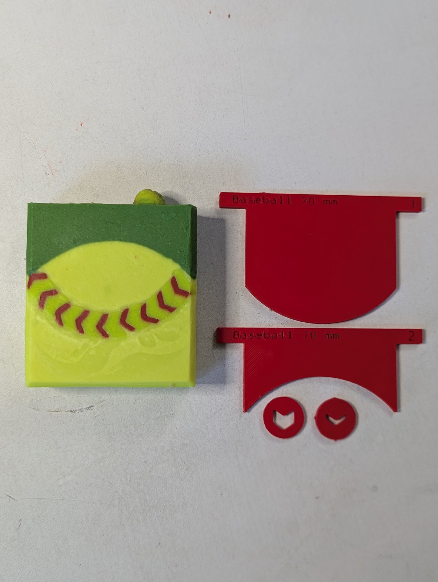 Soapmaking Tools: Baseball/Softball Scraper & Extruder Disc set - 70mm wide