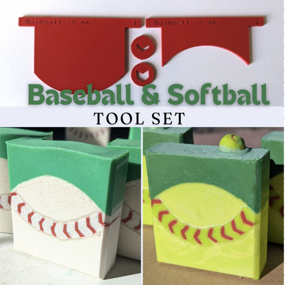Soapmaking Tools: Baseball/Softball Scraper & Extruder Disc set - 70mm wide