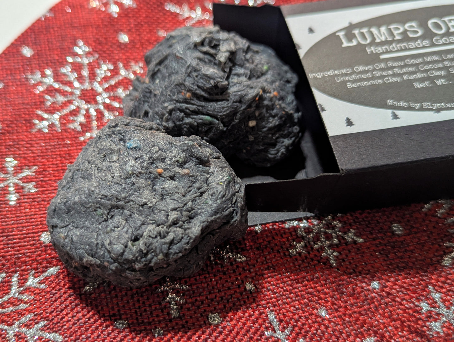 **Lump of Coal Soap** - Handmade Goat Milk Soap Stocking Stuffer - Bag of Coal - Stocking Stuffer