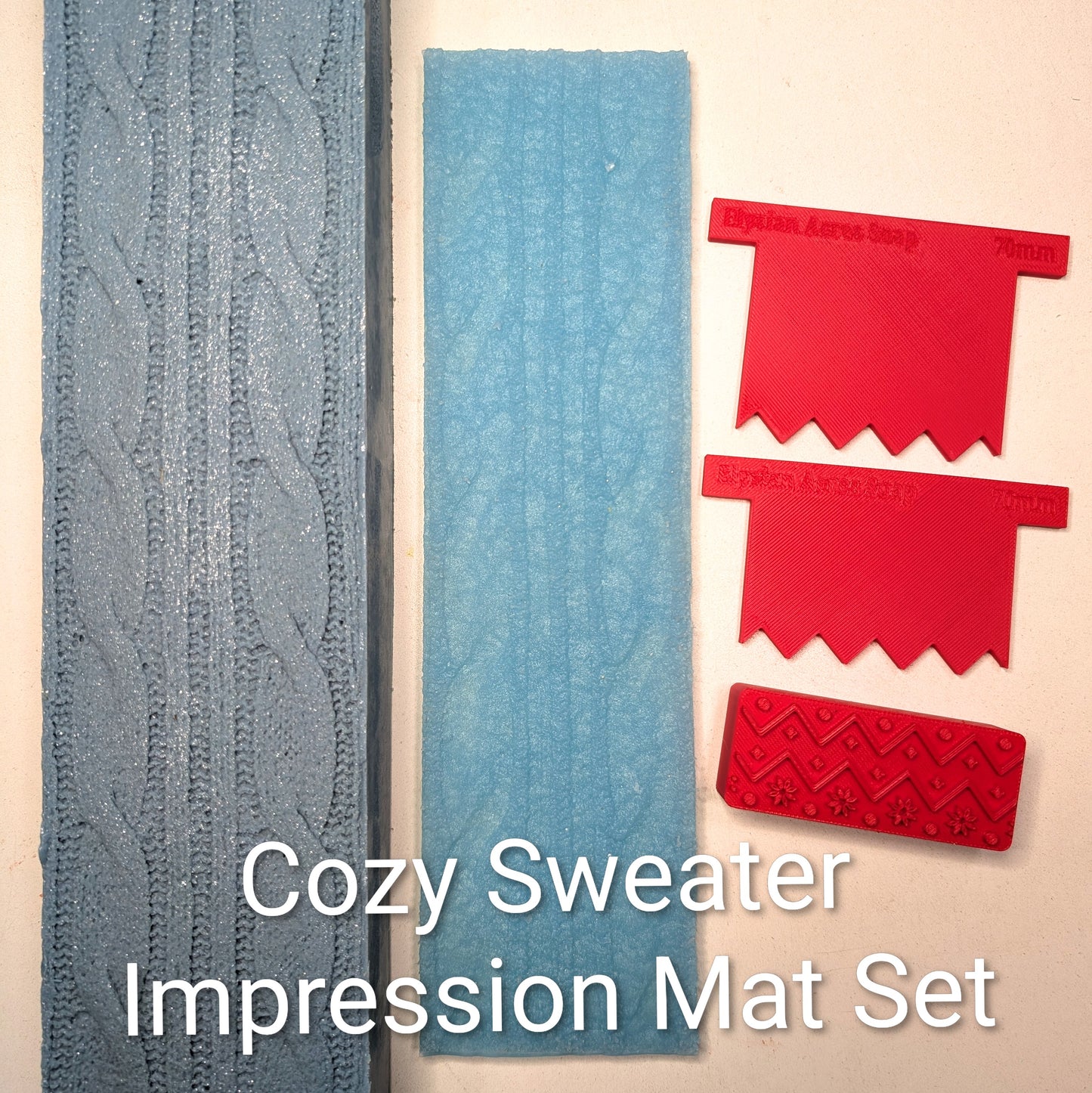 Soapmaking Tools: Christmas Sweater Scraper & Stamp set - 70mm wide