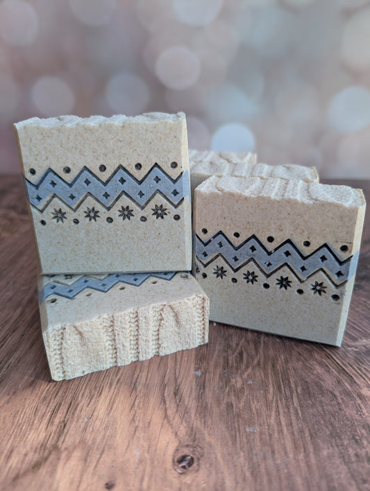 Soapmaking Tools: Christmas Sweater Scraper & Stamp set - 70mm wide