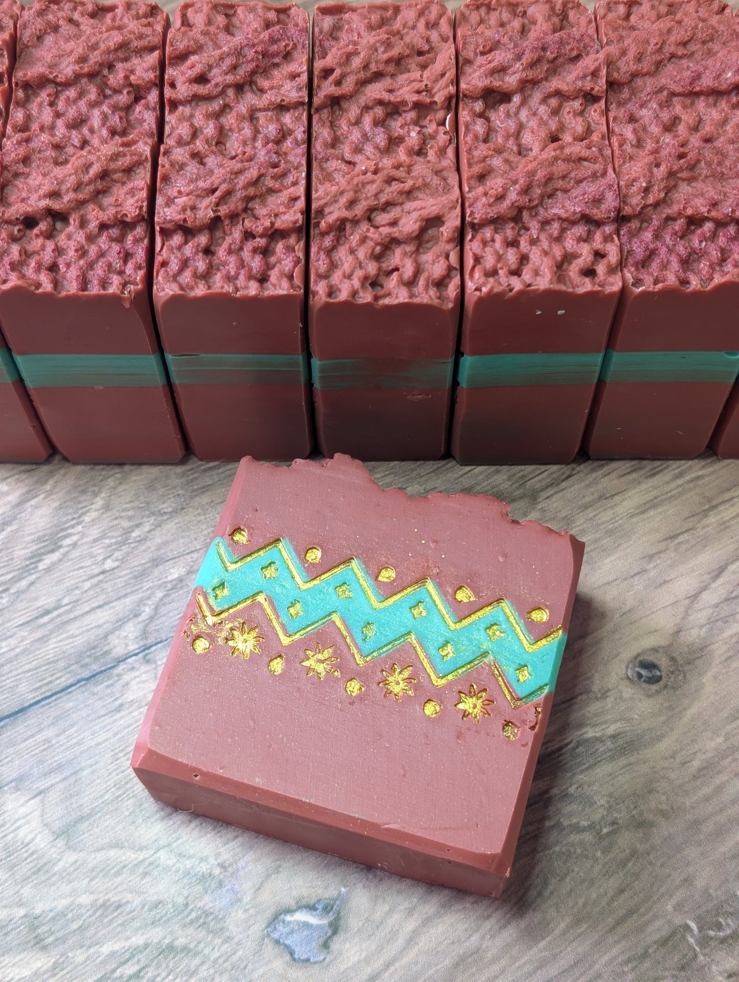 Soapmaking Tools: Christmas Sweater Scraper & Stamp set - 70mm wide