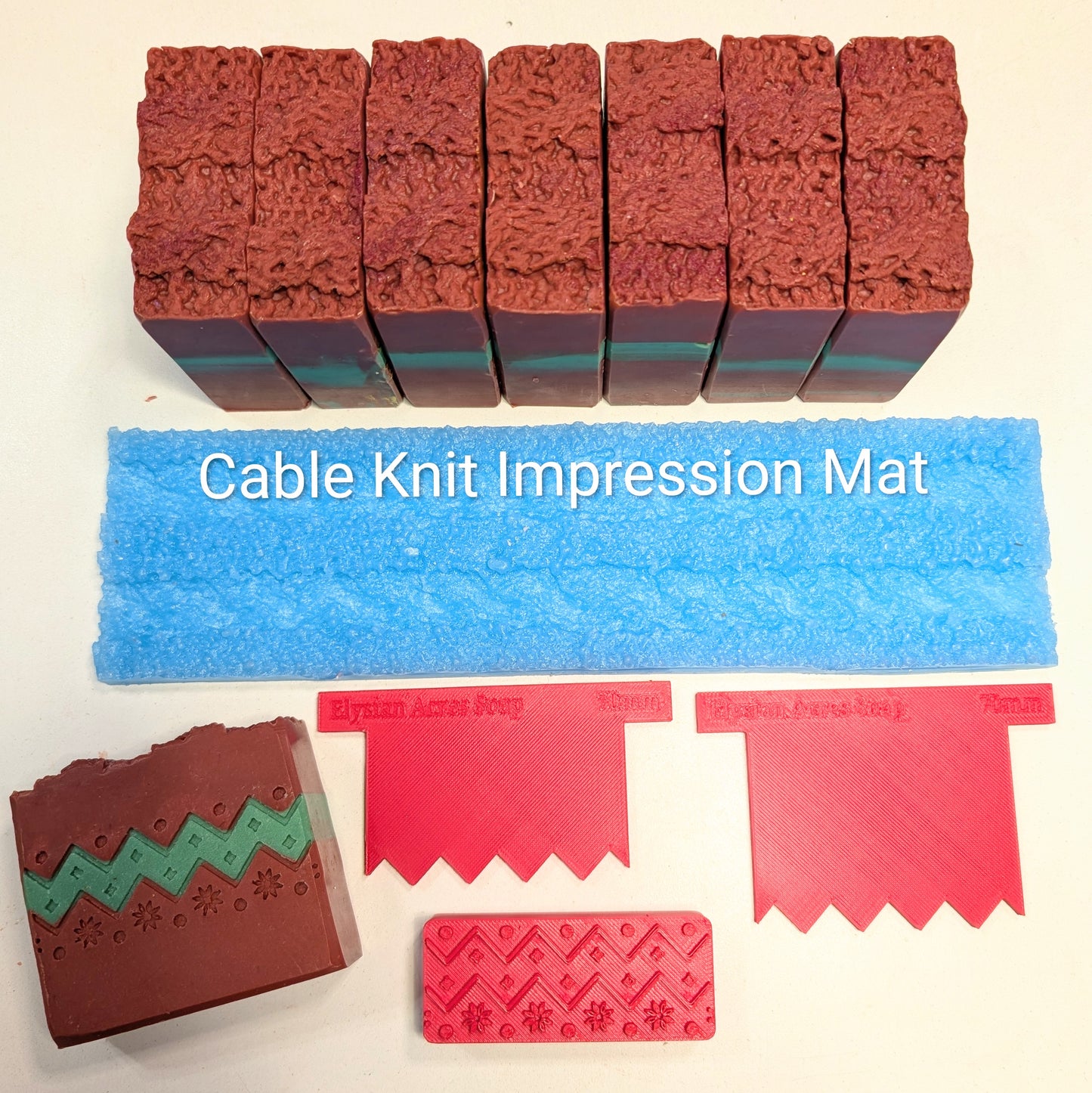 Soapmaking Tools: Christmas Sweater Scraper & Stamp set - 70mm wide