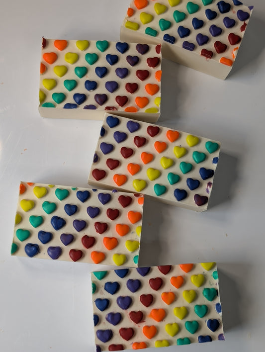 ** Rainbow Hearts ** Black Raspberry Vanilla scented  - NEW