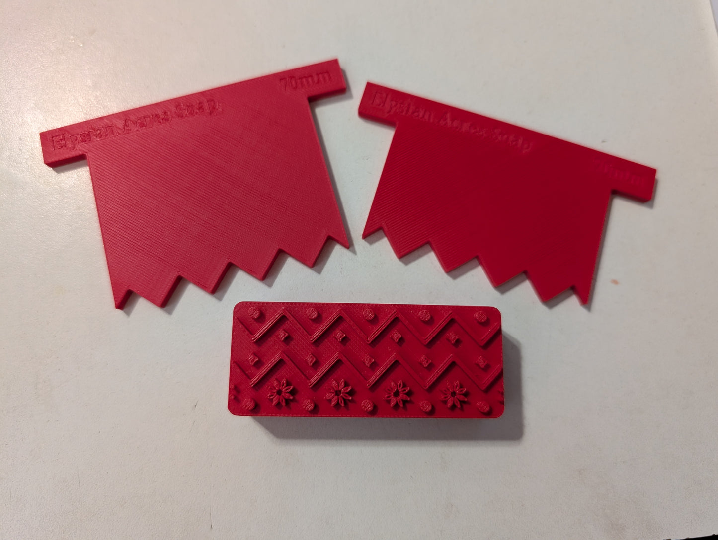 Soapmaking Tools: Christmas Sweater Scraper & Stamp set - 70mm wide