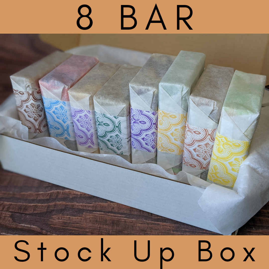 8 Bar Stock Up Box - An assortment of 8 full-size Goat Buttermilk Soaps - Ships Free!