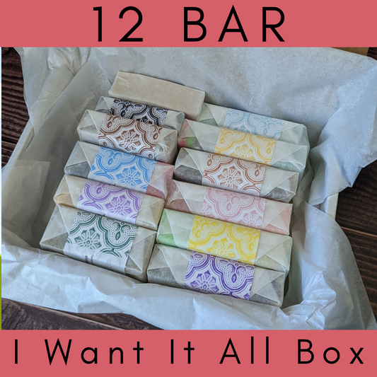 12 Bar "I Want It All" Box - An assortment of 12 full-size Goat Buttermilk Soaps - Ships Free!