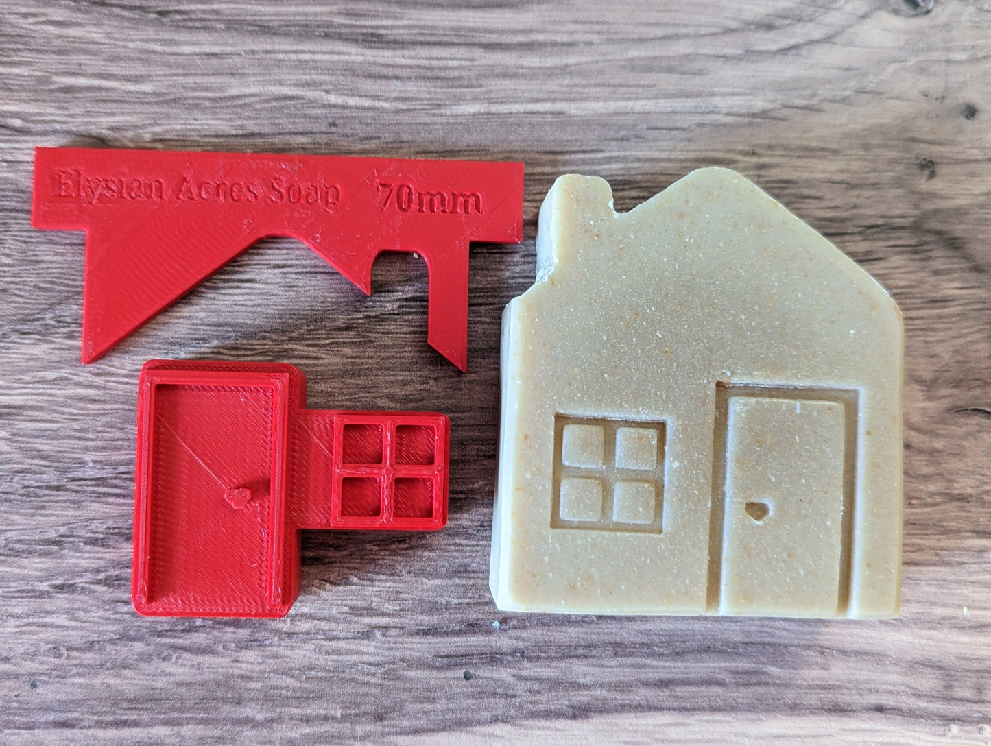 Soapmaking Tools: Home Sweet Home Scraper & Stamp set - 70mm wide